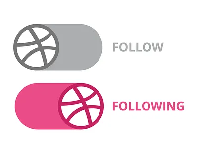 Dribbble Follow Button Concept illustration