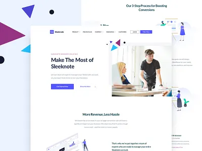 Managed Solution egagement tool landing page saas sleeknote