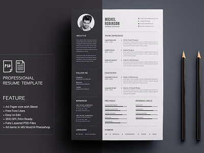 Resume/CV cover letter creative resume cv cv template minimal modern modern resume professional resume resume template template us letter