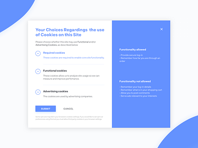 GDPR Guidelines. Cookies popup clear cookies gdpr guidelines minimal popup
