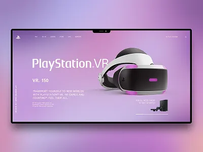 Play Station VR game landing logo play ps sony station typography ui ux virtual vr