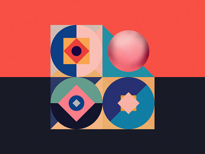 Color & Geometry Studies—002 blocks circles colors design geometry gradients illustration squares textures