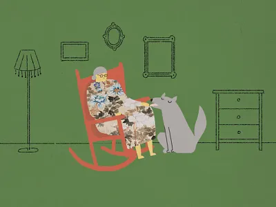 grandma animation grandmother illustration photoshop wolf