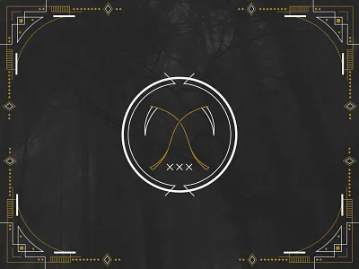 Mental Filth Seal branding card dark evil frame gold gothic logo mark pattern scythe sigil