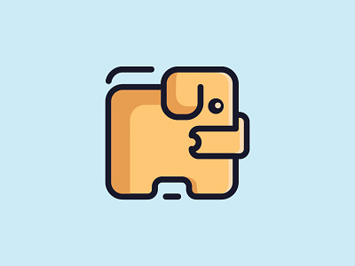Big Wallet big cartoon character cute elephant illustration logo mascot money purse save wallet