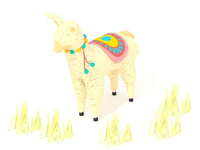 Alpaca 3d alpaca animal blender fury illustration llama wool