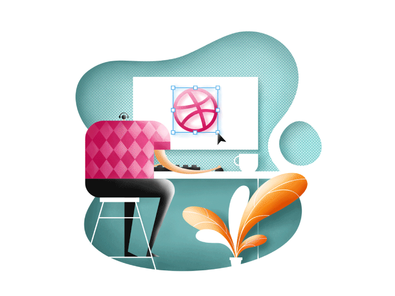 Late Night Work - Design Process 2d animation design design process dribbble flat gif icon illustration illustrator minimalist rendering vector