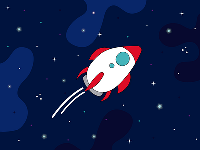 Space Rocket Illustration ai color design fun illustration rocket space vector