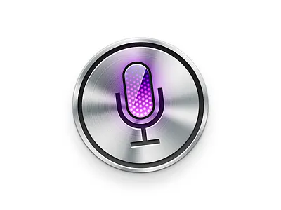 Siri icon app button design glass icon iphone led metal mic siri skeu skeumorphic ui