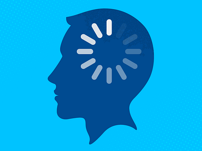 Inspiration art blog blue creativity drawing illustration inspiration man profile silhouette thinking vector