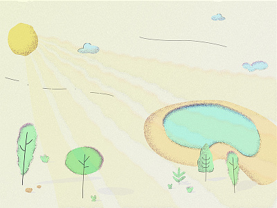 Oasis desert illustration noise oasis texture