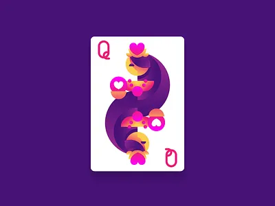 Queen Of Hearts crown graphic design icon illustration line minimal playing cards queen queen of hearts