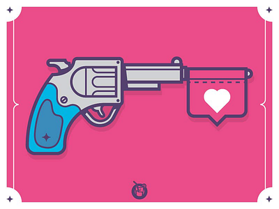 Shoot me your like! adobe cool dribbble gun icon illustrator like pistol revolver shoot vector