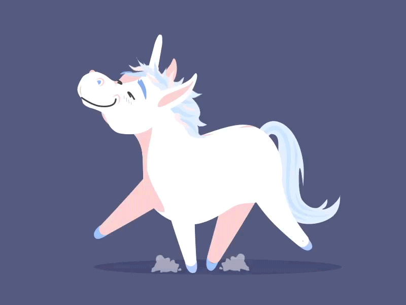 Unicorn animation character animation illustration loop animation unicorn vector