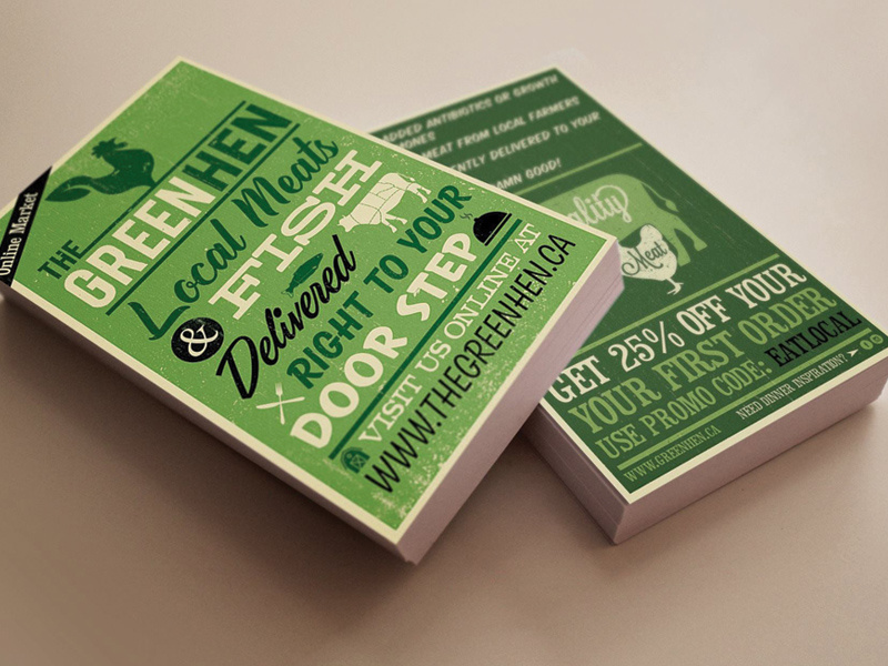 Example of Rack Card Design: The Green Hen