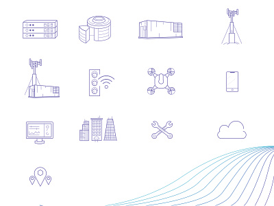 Set of icons/spot illustrations (wip) icon iot line art technology