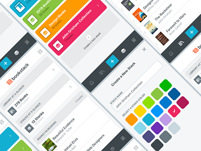 Stacks books bookstack buttons design icons ui