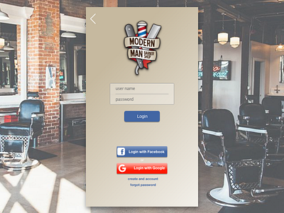 Barbershop Login app dailyui design login mobile ui ux