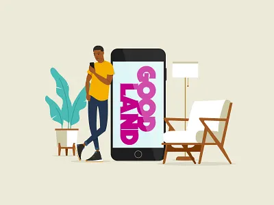 Living Room badge branding design editorial graphic identity illustration lettering logo logotype midcentury room scene shirt type typography vector