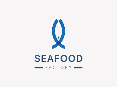 Seafood Factory brand branding fish food logo logo design
