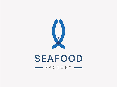 Seafood Factory brand branding fish food logo logo design