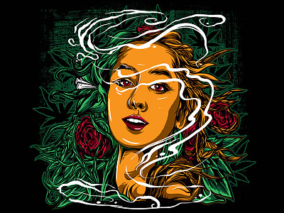 marijuana girl design illustration lettering typography vector