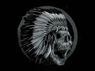 indian skull design illustration lettering typography vector
