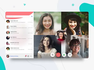 Group Video Calling Web - XD Freebie adobexd animation calling app concept freebie gif landing page meeting ui user interface ux video calling