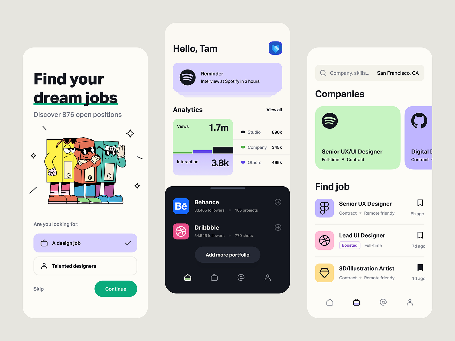 Hiring Platform – Mobile App by Tran Mau Tri Tam for UI8 on Dribbble