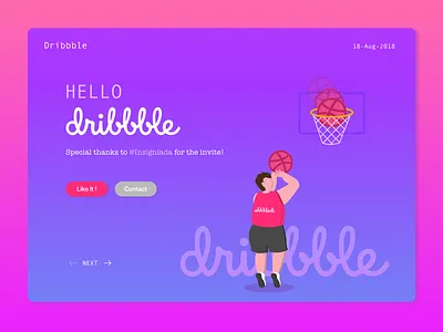Hello Dribbble! debute first shot hello dribbble illustration