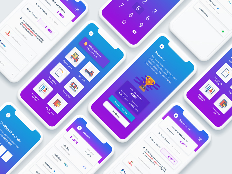 Example of Mobile App Design – (15 Screens)