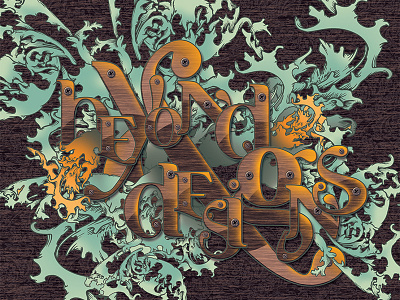 Vintage & Modern Typography design illustration light modern typography vintage waves wood