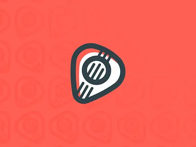 Guitar Pick Logo abstract app black grey guitar logo orange pick red simplistic strings white