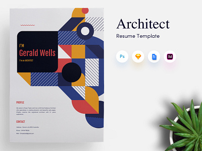 Architects CV/Resume Template architects curriculum vitae cv design personal portfolio resume shape