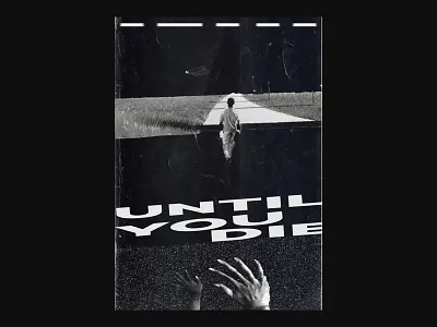 Until you die - poster 80s bauhaus dark geometric illustration poster print shapes typography