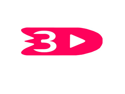 3D - Play 3 3d brand button d logo play rocket