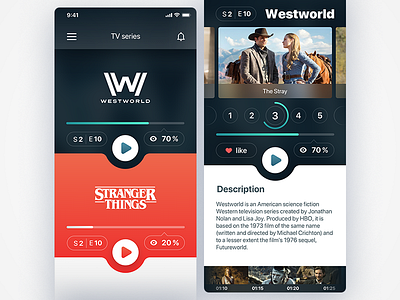 app ui | TV series app design tv ui ux