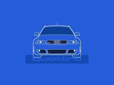 RS 4 Avant B5 audi auto automotive car illustration illustrator rs4