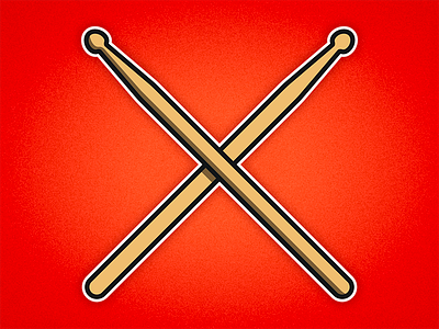 Drumsticks adobe drum drums drumsticks icon icons illustration music red sticks vector x