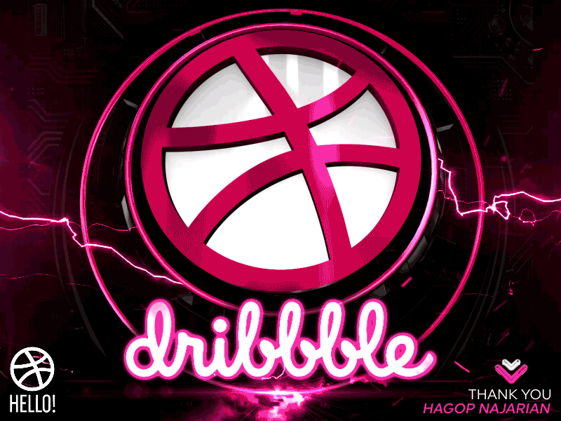 Hello Dribbble! ▸ GO Audiovisual 3d after effects animation business dribbble gif hello dribbble logo motion motion graphics thunder