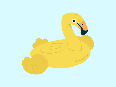 Yellow Flamingooo beak bird blow up flamingo float floaty fly pool summer water wing yellow