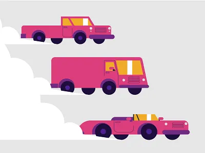 Cars design flat illustration minimalist modern ui vector