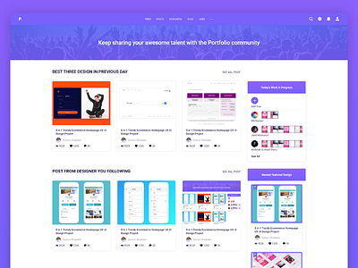 Portfolio Home Page Design design experience flat illustration interface landing minimal page ui ux web website