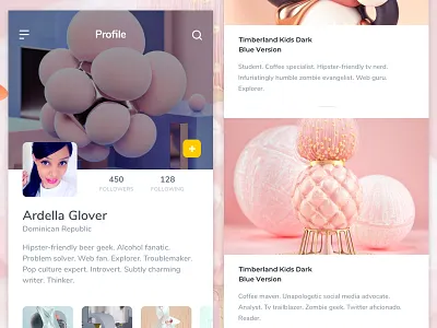 Profile UI app application card design profile store ui user