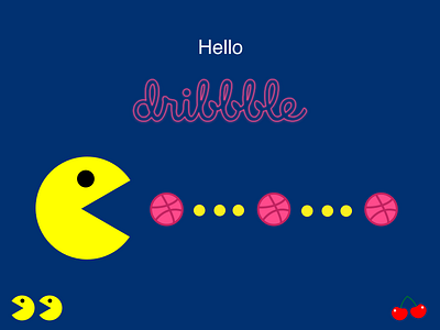 Pacman Dribbble Shot design illustration