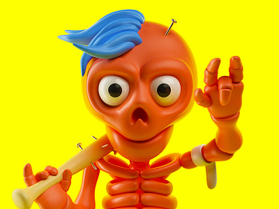 Punk Skeleton 3d character character design cinema4d illustration model monster punk skeleton