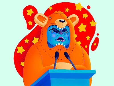 Commie Bear bear colors communist design illustration