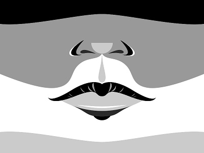 Visage black and white character design doodle drawing graphic illustration minimal people symmetrical