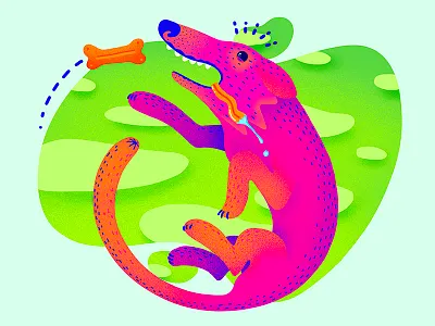 Fetch! animal bone character colors design dog illustration