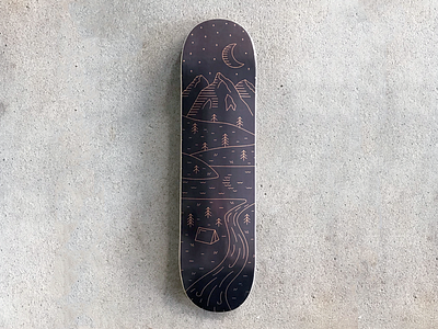 Mountain Skate Board camping darensocial illustration minimalist mountains skateboard